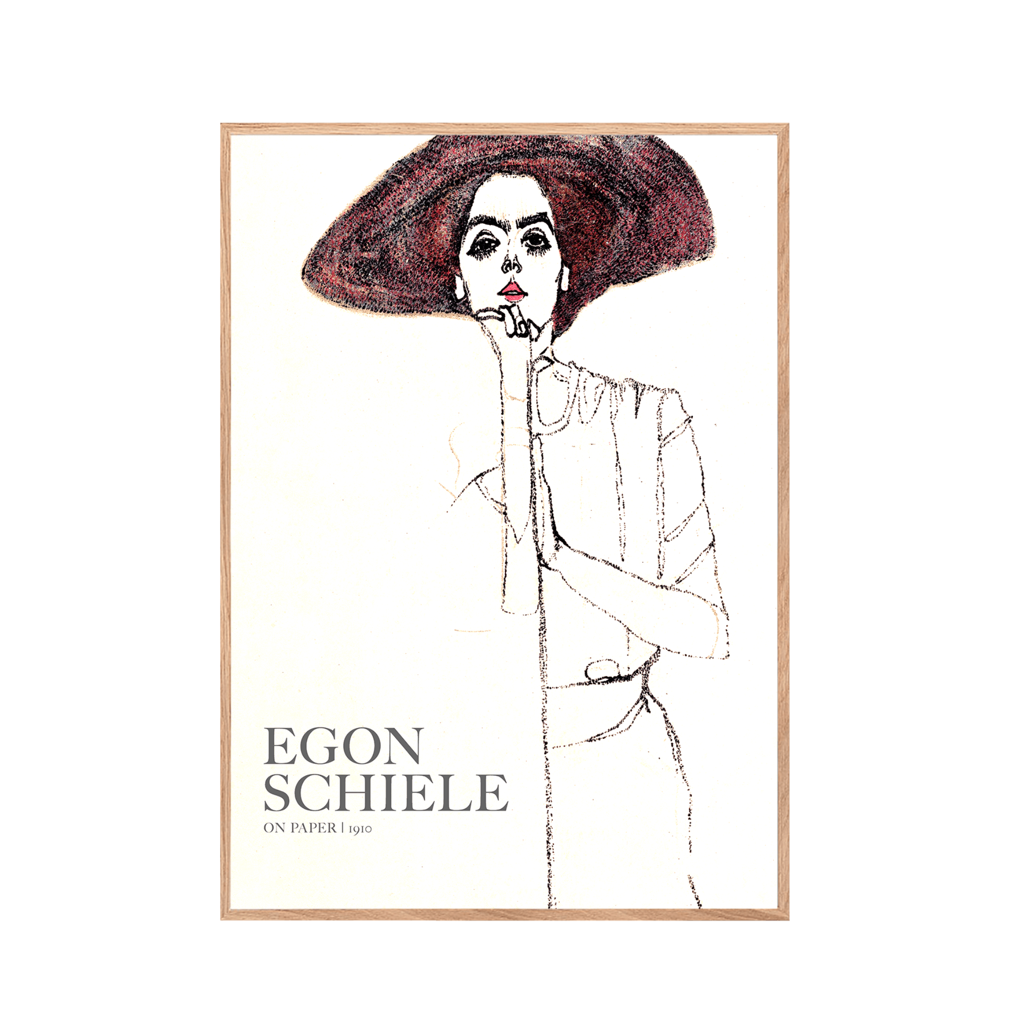 Egon Schiele "Portræt af en kvinde" Plakat 50 x 70 cm