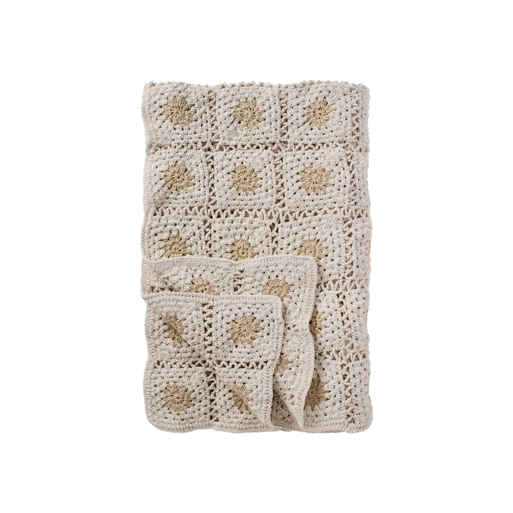 Ib Laursen Hæklet Plaid - Creme/Natur