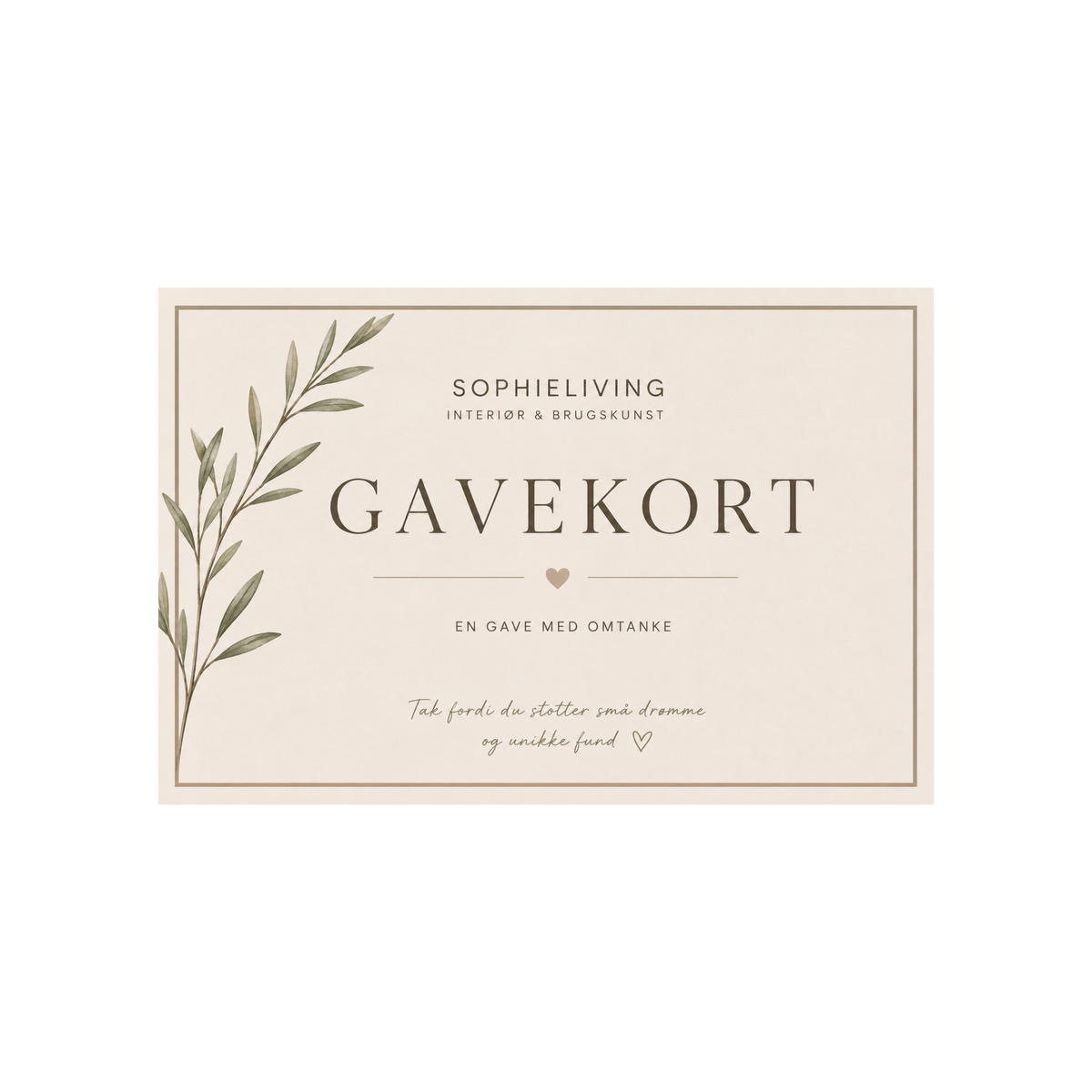 Gavekort til Sophieliving